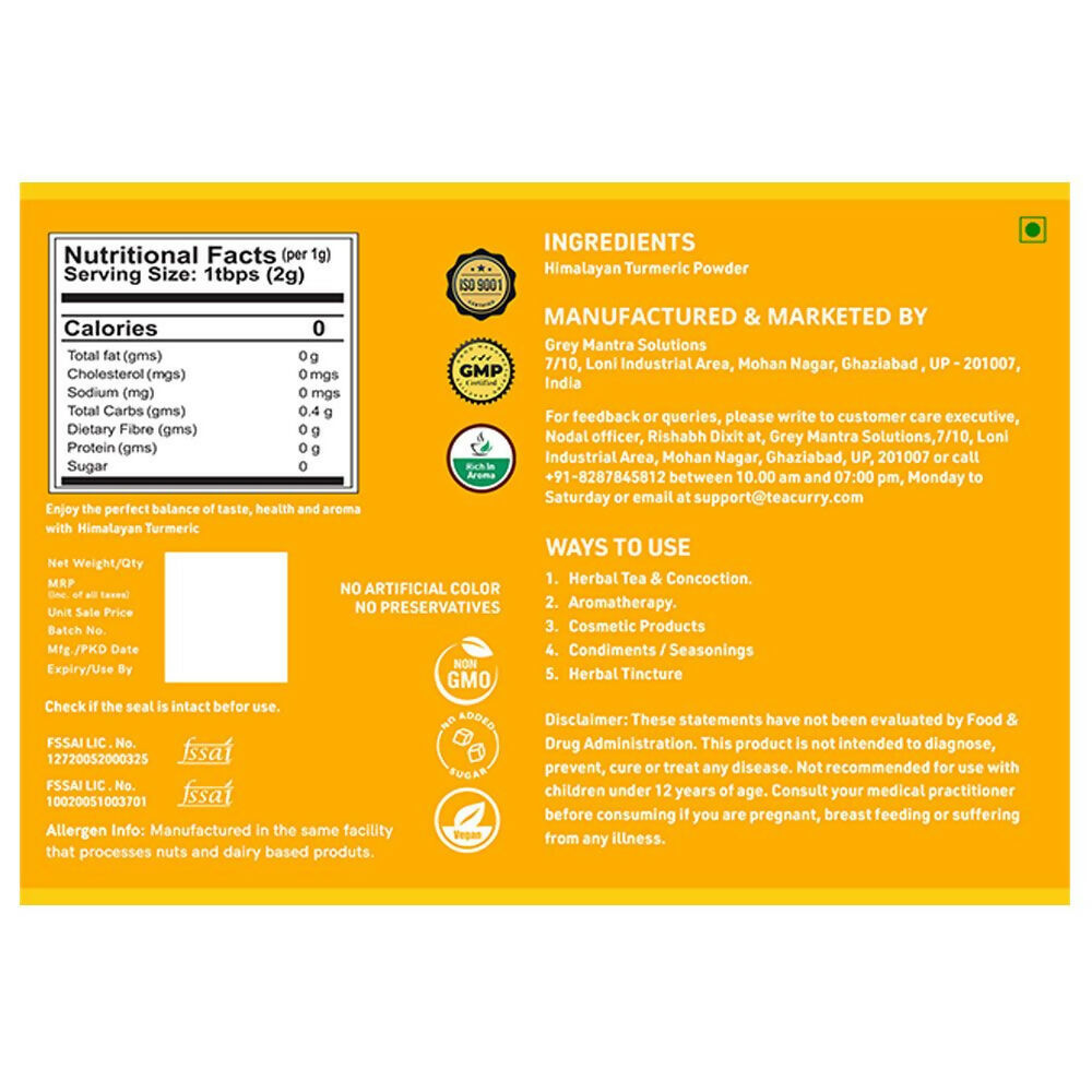 Teacurry Himalayan Turmeric Powder (Wild Turmeric) Teacurry