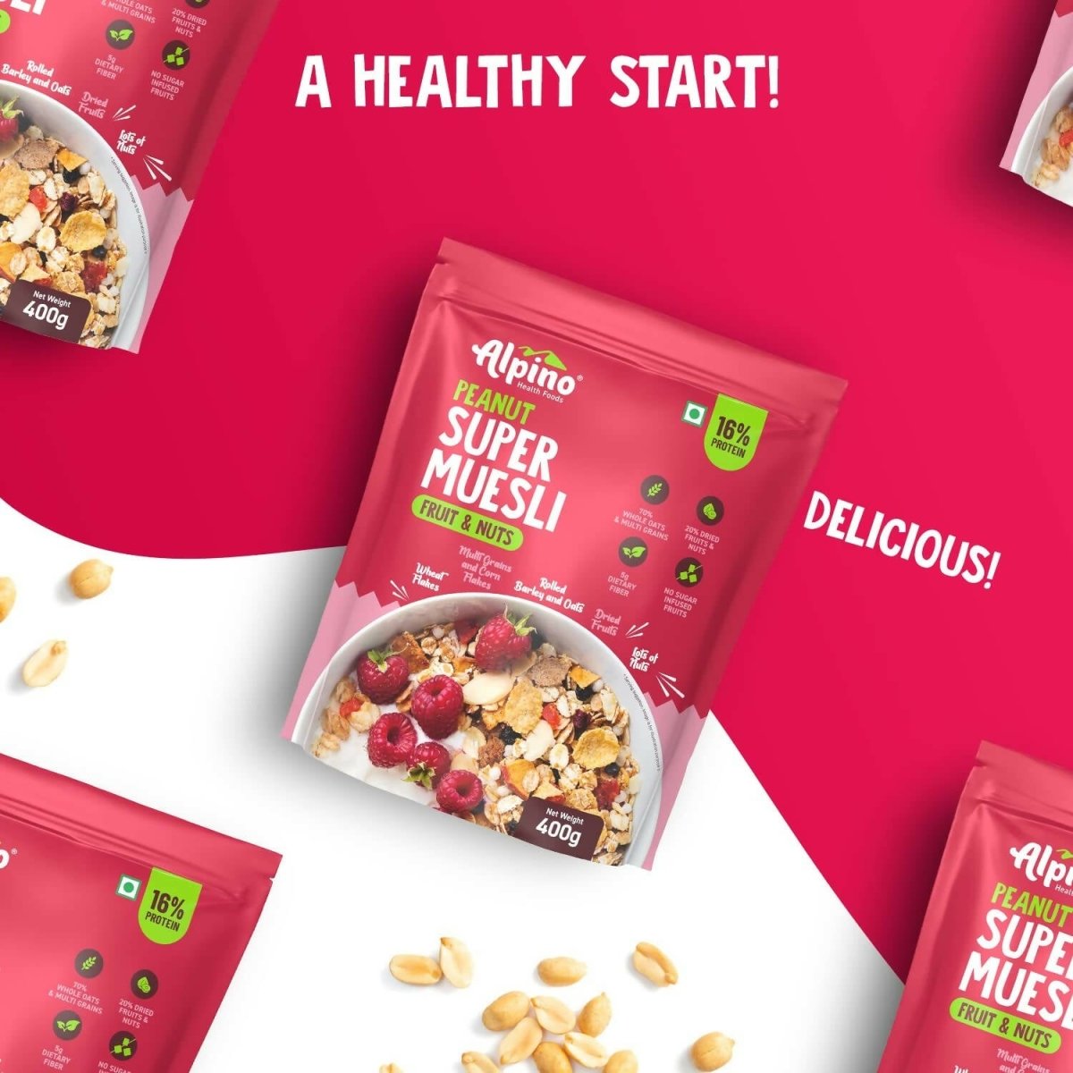 Alpino High Protein Super Muesli Fruit & Nuts Alpino