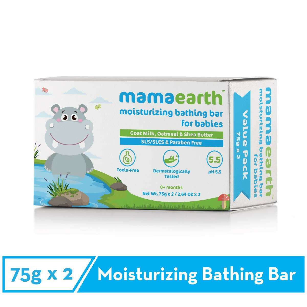 Mamaearth Moisturizing Baby Bathing Soap Bar & Milky Soft Natural Baby Face Cream & Gentle Cleansing Baby Shampoo