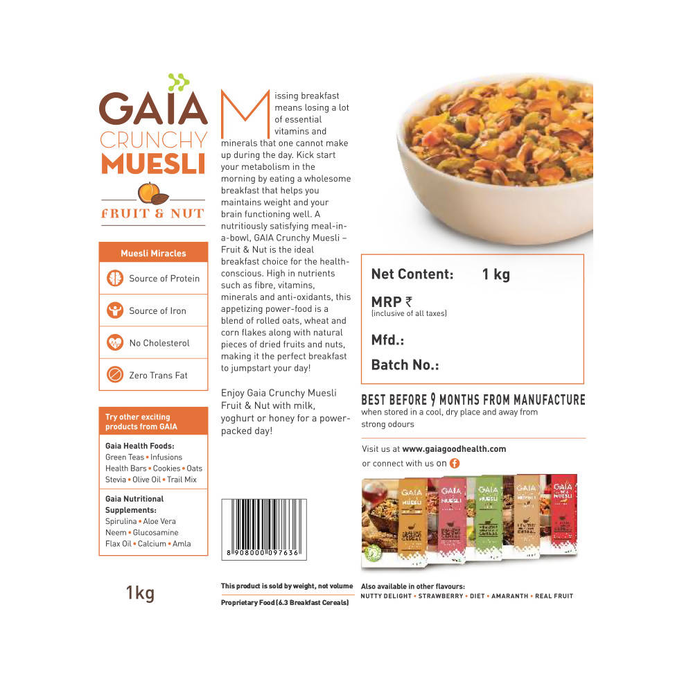 Gaia Crunchy Muesli–Fruit & Nut Gaia