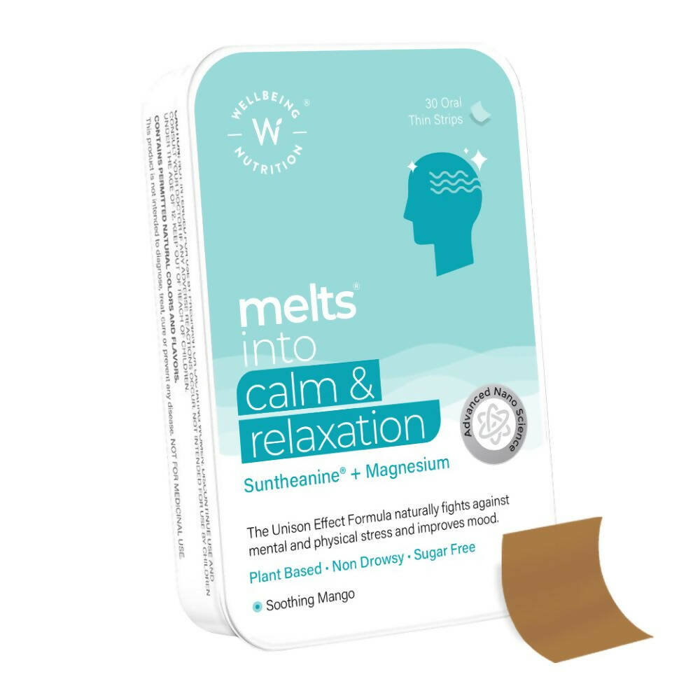 Wellbeing Nutrition Melts Calm & Relaxation Oral Strips-Soothing Mango Flavor - Safuron