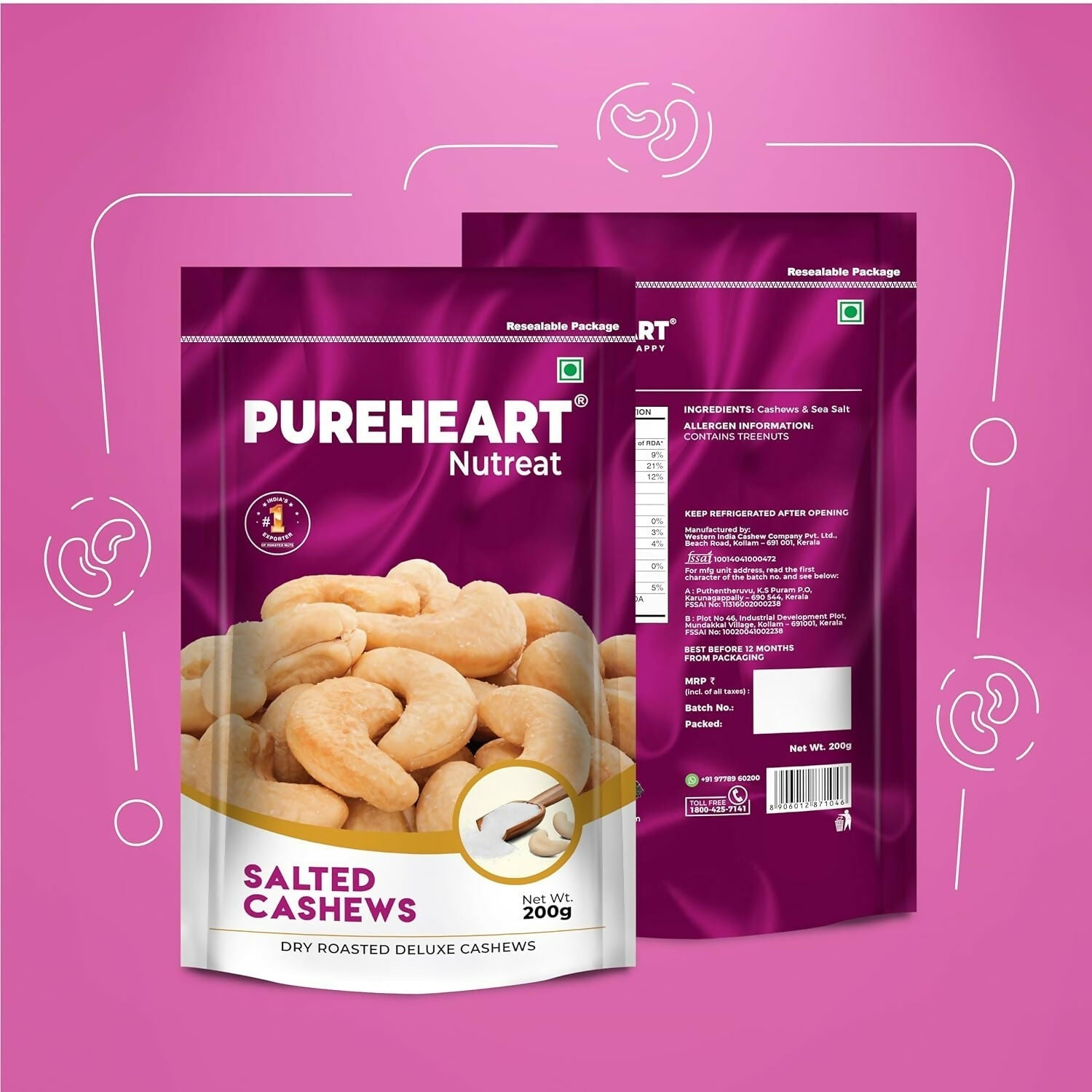 Pureheart Nutreat Roasted Salted Cashews Pureheart