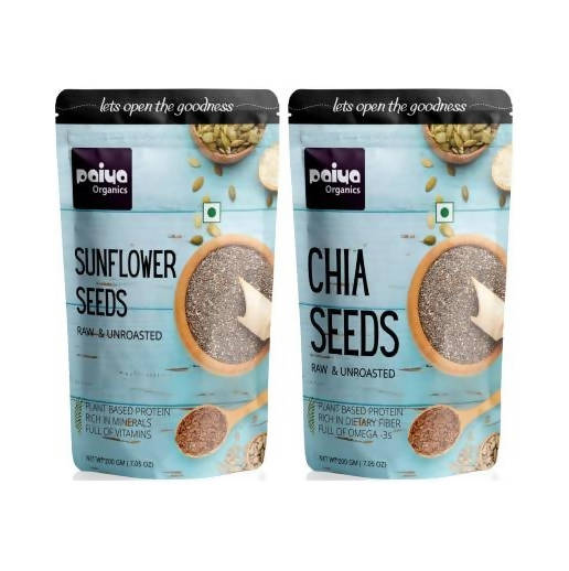 Paiya Organics Chia Seeds + Sunflower Seeds Combo - Safuron