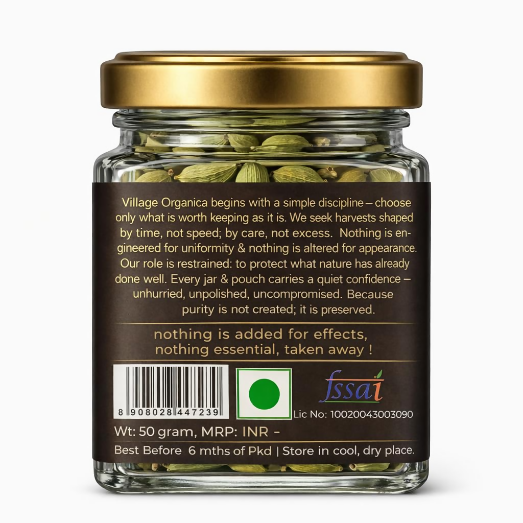 Village-Organica Green Cardamom (Elaichi) Whole – Handpicked Village-Organica