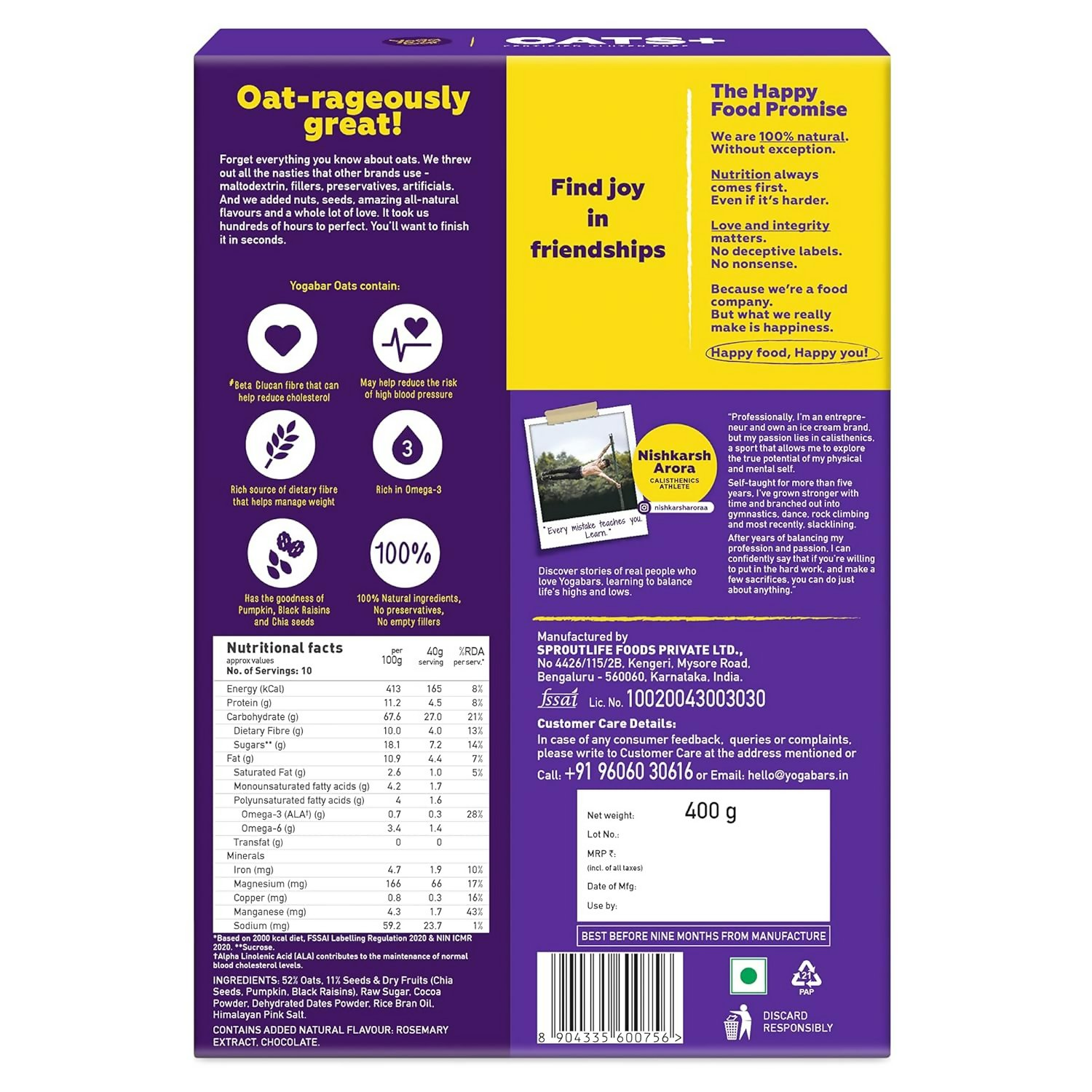 Yoga Bar Multigrain Energy Snack Bars - Dark Chocolate Flavour Premium Super Oats Combo Yoga Bar