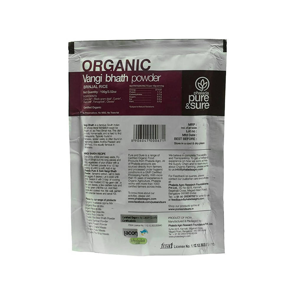 Pure & Sure Organic Vangi bhath Powder Pure & Sure