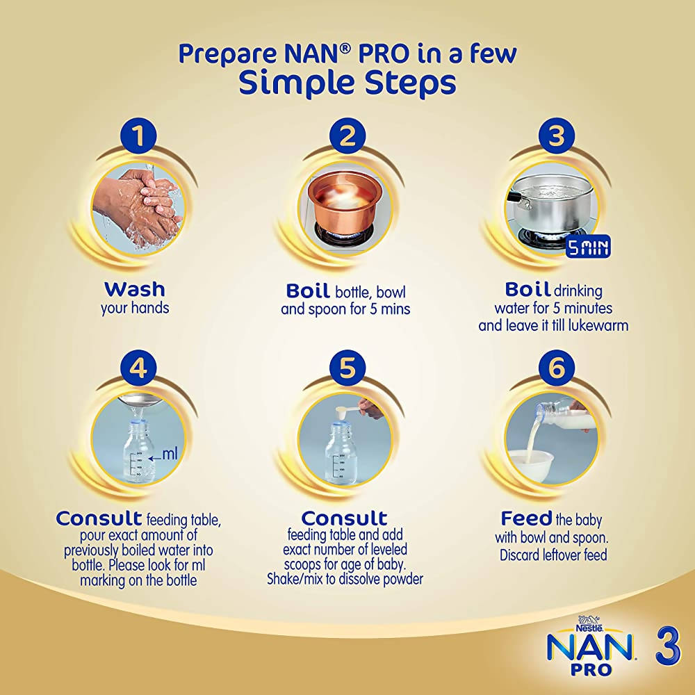 Nestle Nan Pro 3 Follow-Up Formula Powder After 12 Upto 18 Months Infants Stage 3 Nestle