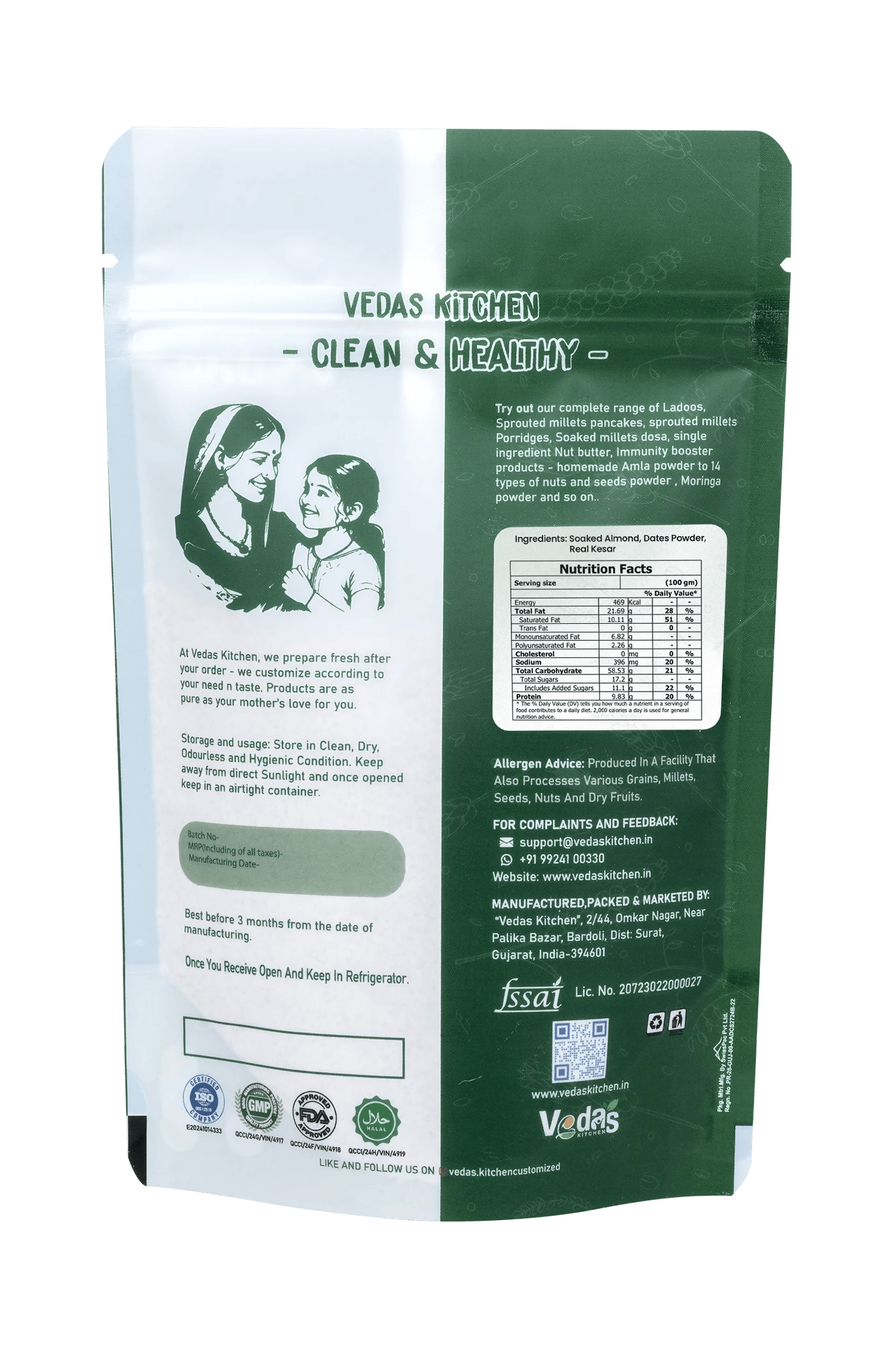 Vedas Kitchen Kesari Badam Milk Mix Vedas Kitchen