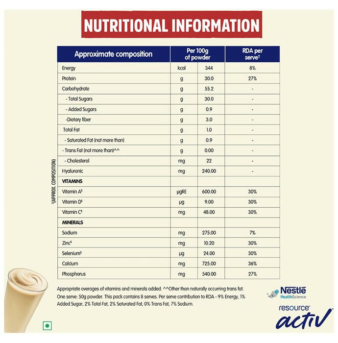 Nestle Resource Activ Powder - Vanilla Flavor Nestle