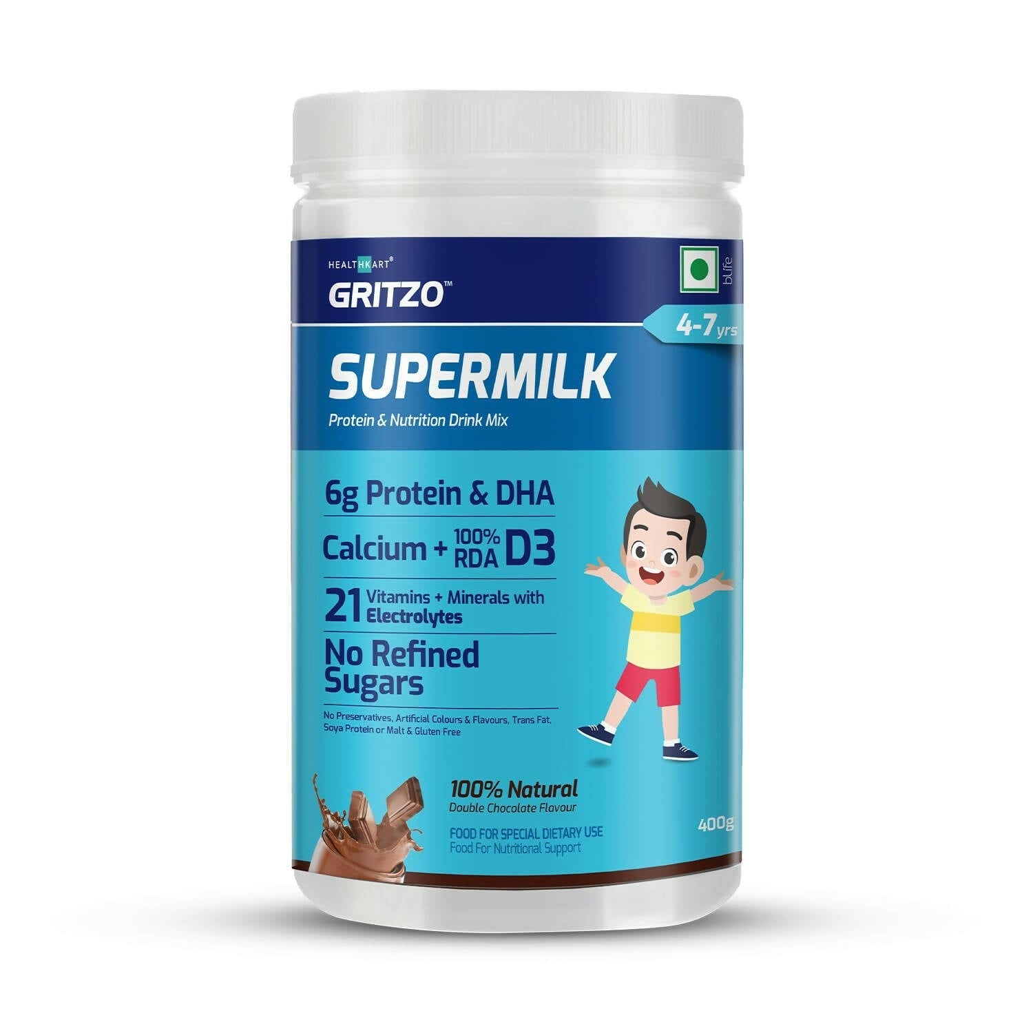 Gritzo SuperMilk Overall Growth (2-6y) for Boy/Girl Gritzo
