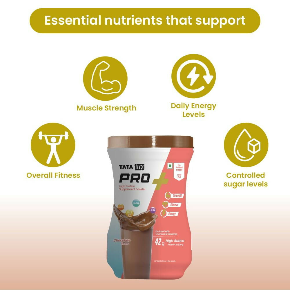 Tata 1mg Pro+ Soy Protein Supplement Powder(Chocolate Flavour) Tata 1mg