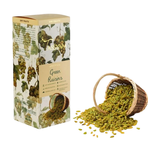 Tassyam Organics Premium Green Raisins - Box - Safuron