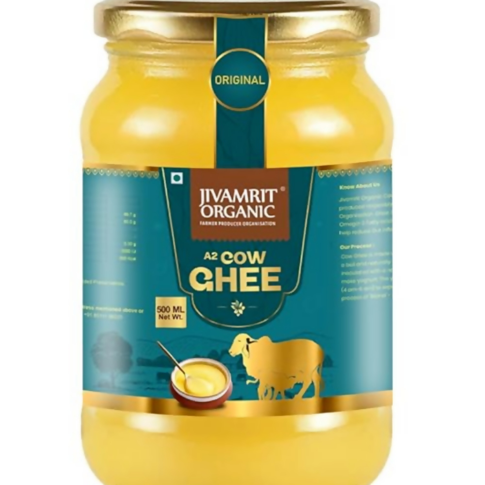 Jivamrit Organic A2 Cow Ghee Glass Bottle - Dista
