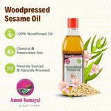 Ammi Samayal Wood Pressed Sesame Gingelly Oil for Cooking Ammi Samayal