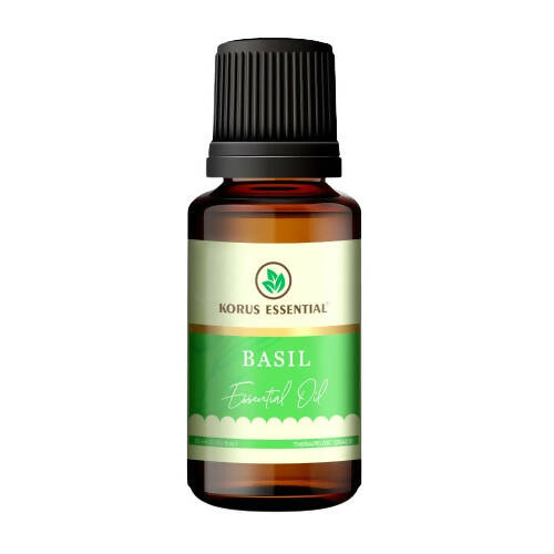 Korus Essential Basil Essential Oil - Therapeutic Grade - Safuron