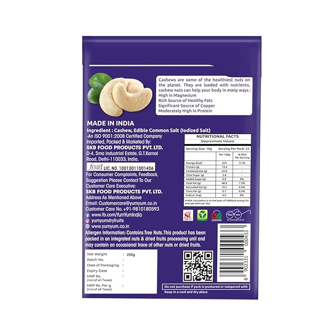 Yum Yum Roasted & Salted Cashews Box Yum Yum