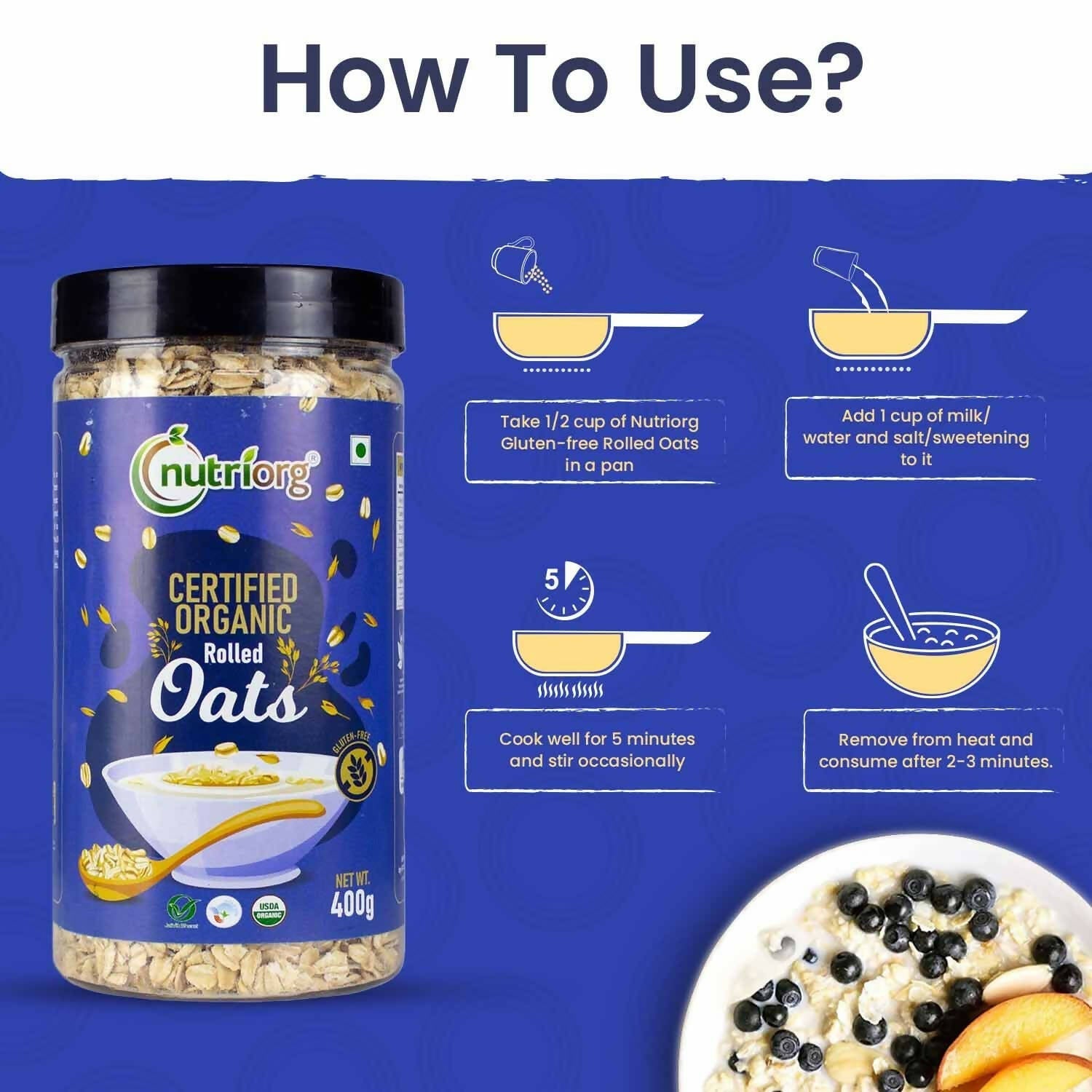 Nutriorg Certified Organic Rolled Oats Nutriorg