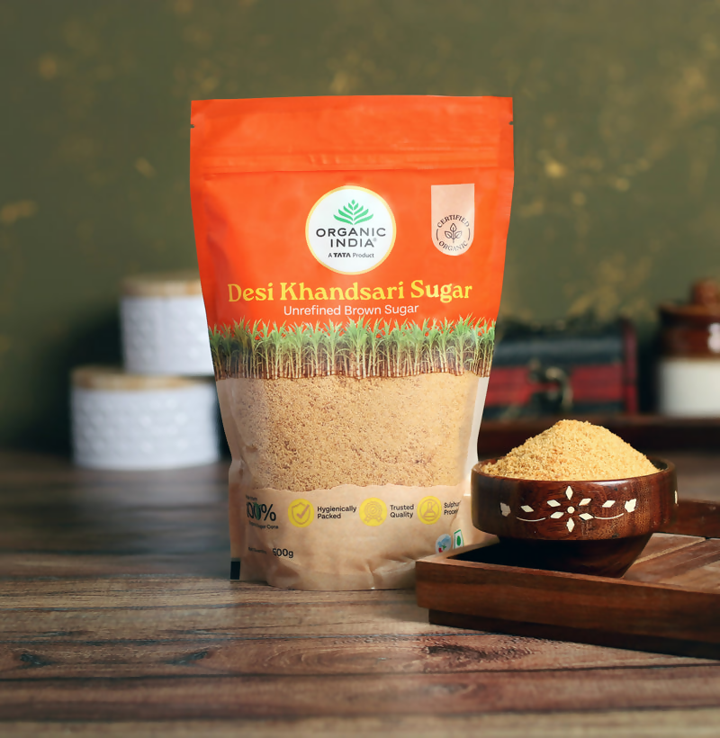Organic India Desi Khandsari Sugar (Unrefined Brown Sugar) Organic India