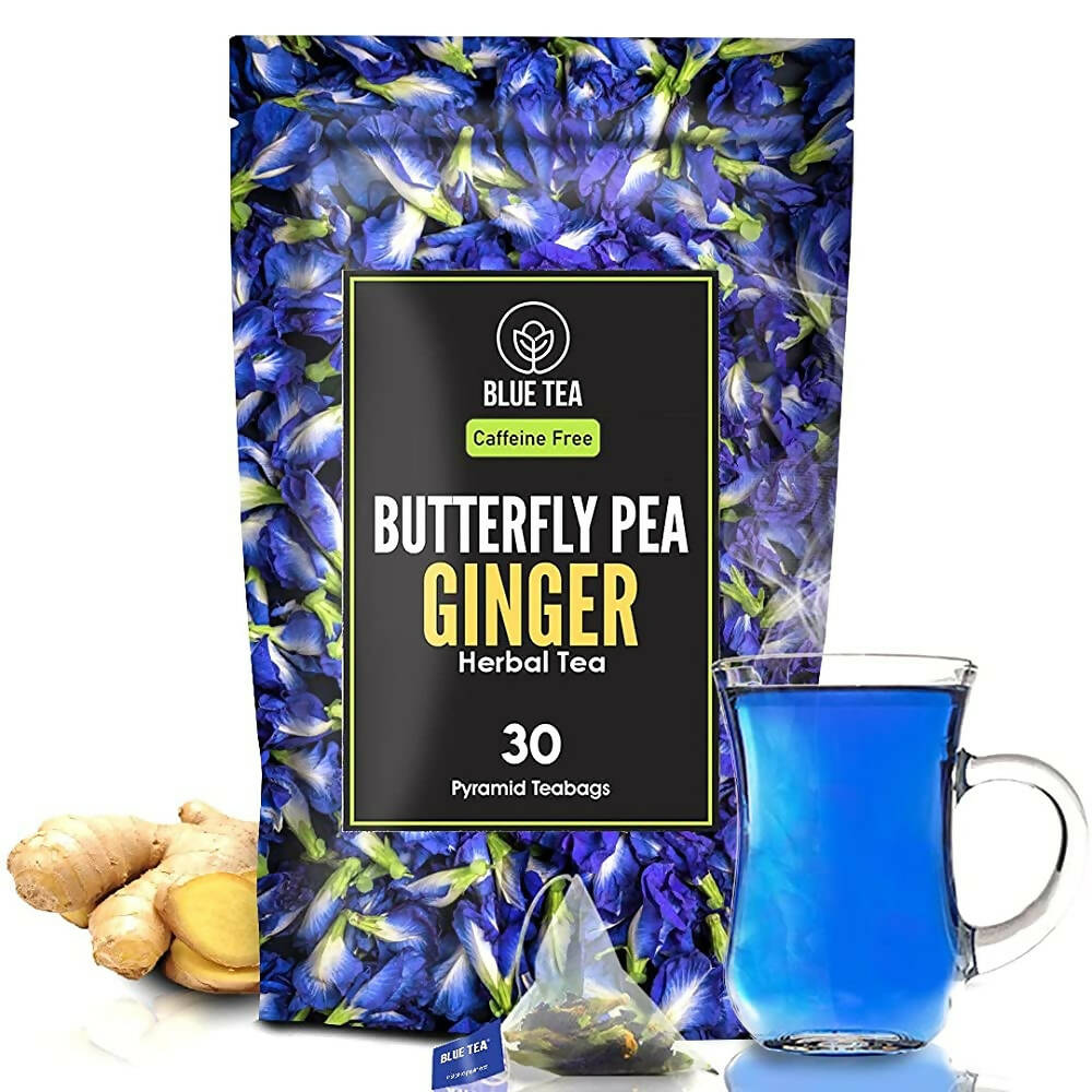 Blue Tea Butterfly Pea Ginger Herbal Tea Bags - Safuron