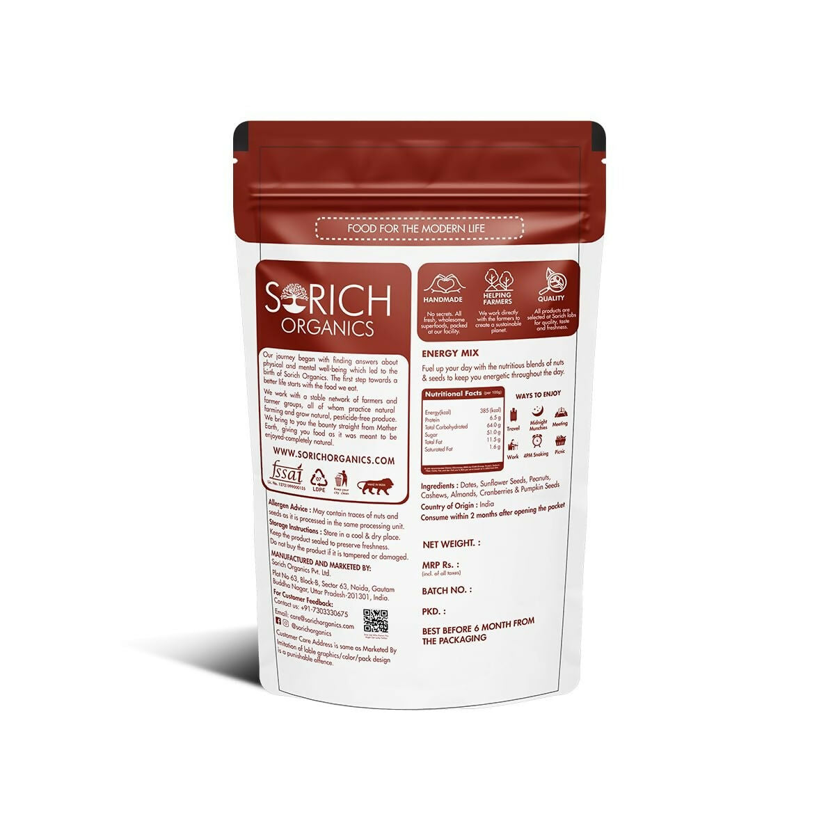 Sorich Organics Energy Mix Dried Nuts and Berries Sorich