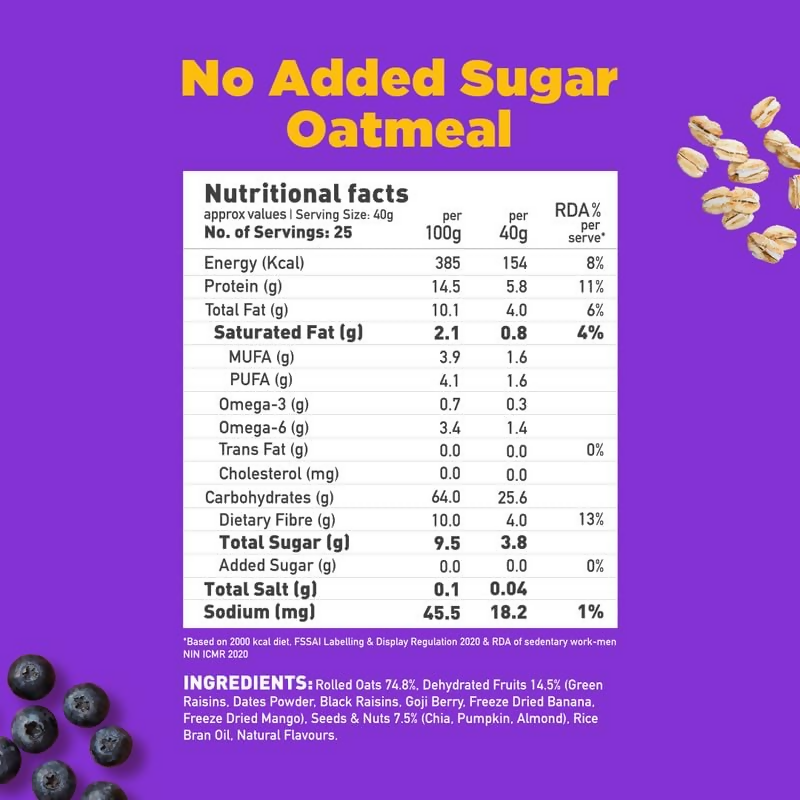 Yoga Bar Oatmeal No Added Sugar Yoga Bar