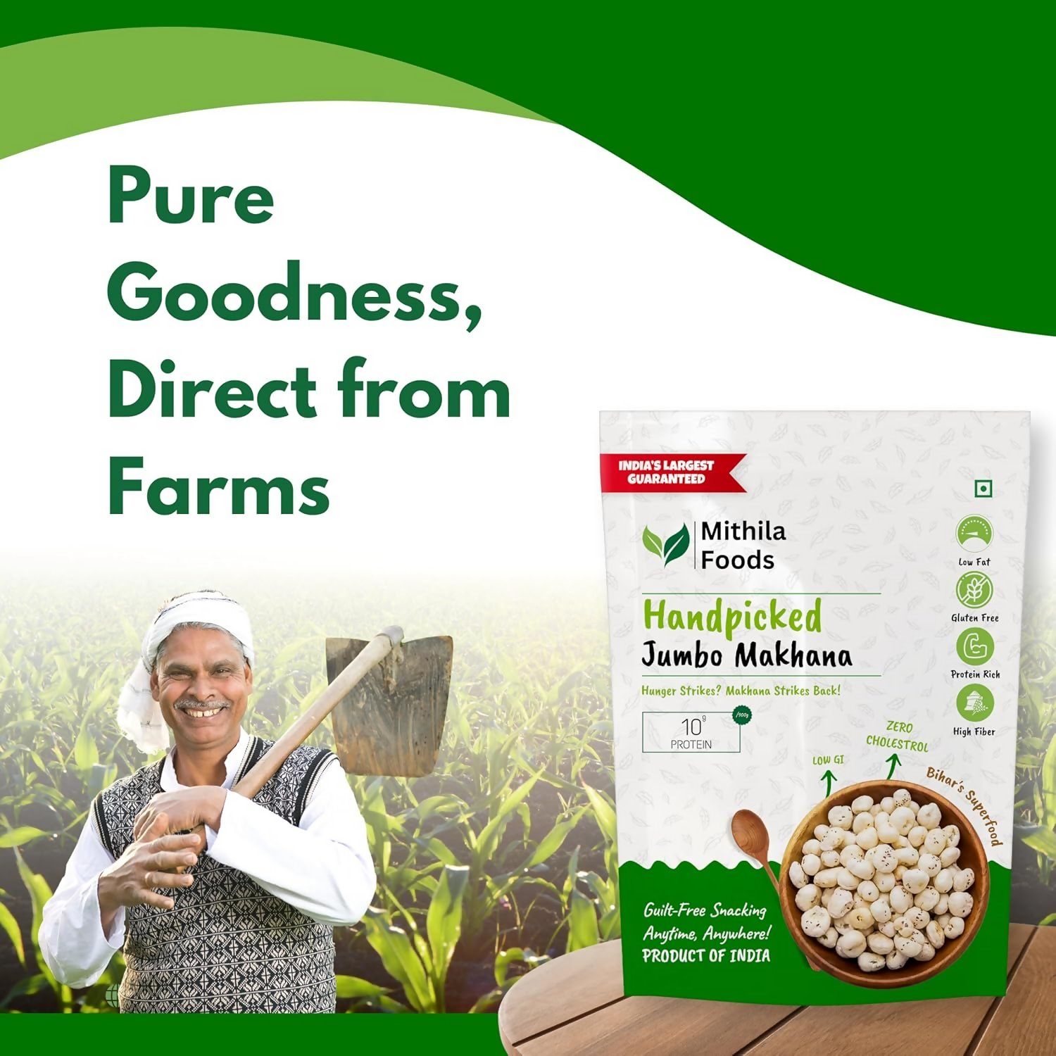 Mithila Foods Authentic Bihari Jumbo Hand-Picked Phool Makhana Mithila Foods