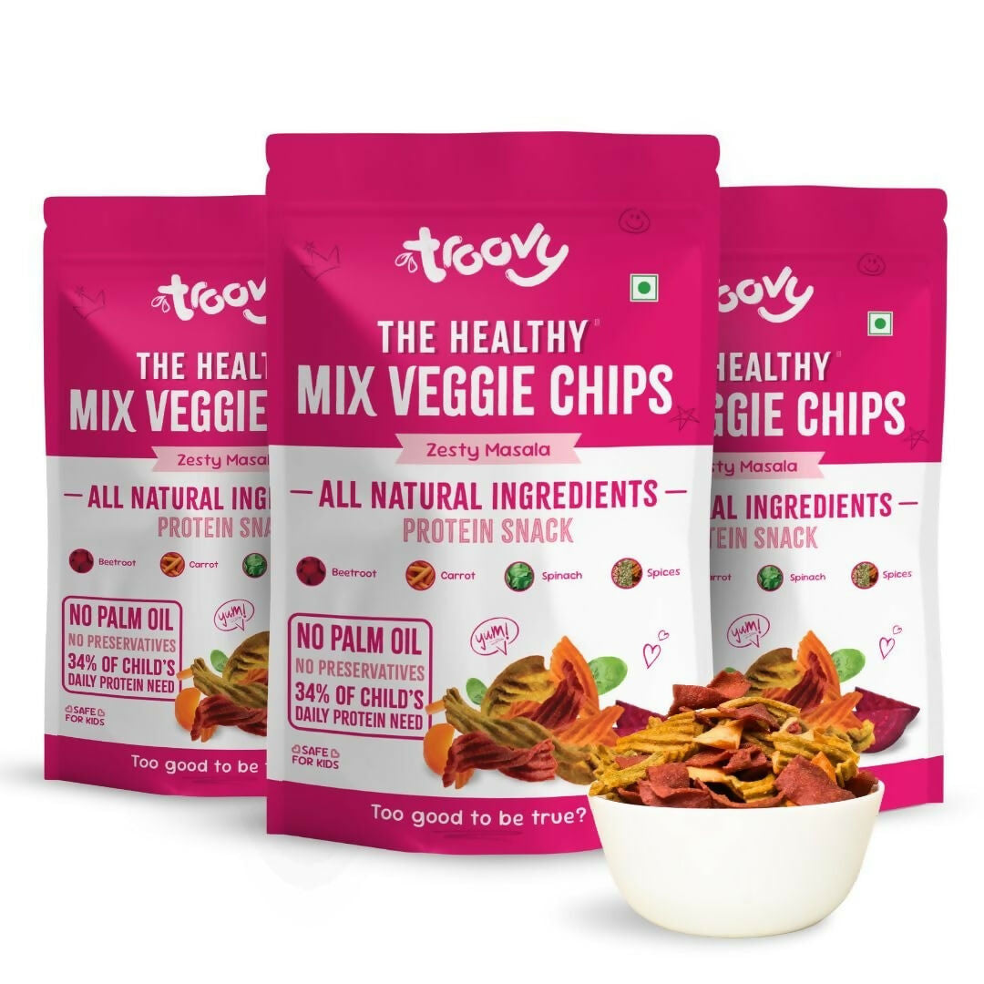 Troovy Healthy Masala Vegetable Chips Tasty & High Protein Snacks - Safuron