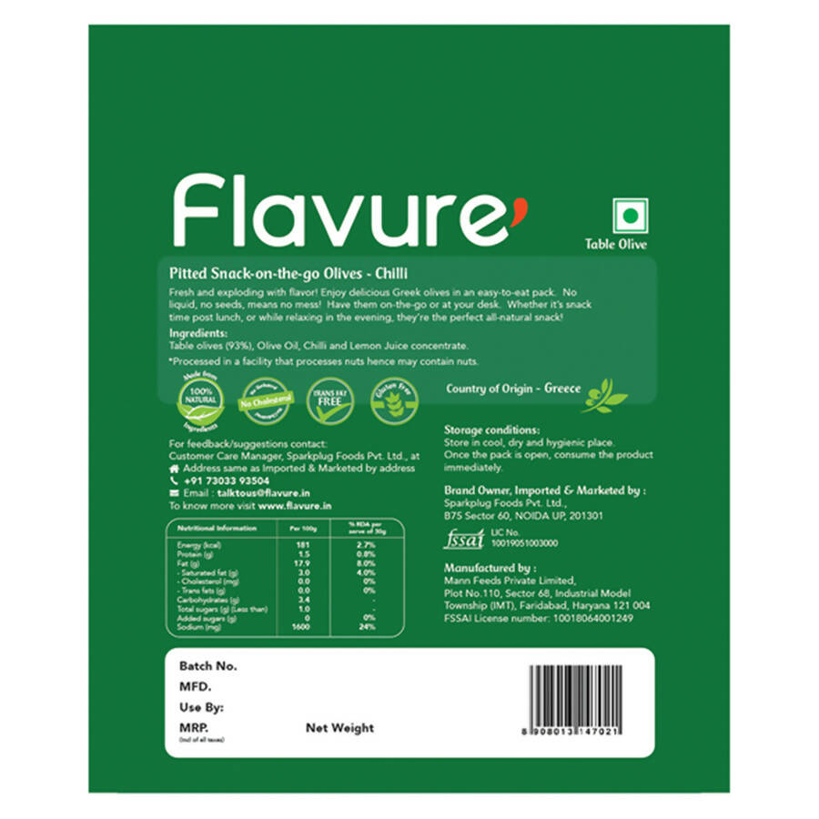 Flavure Snack-On-The-Go Olives Chilli Flavure