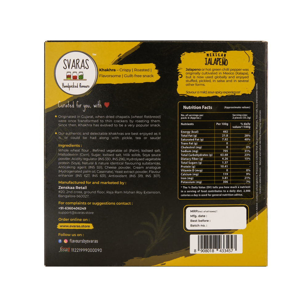 Svaras Mexican Jalapeno Khakhra (New) Svaras