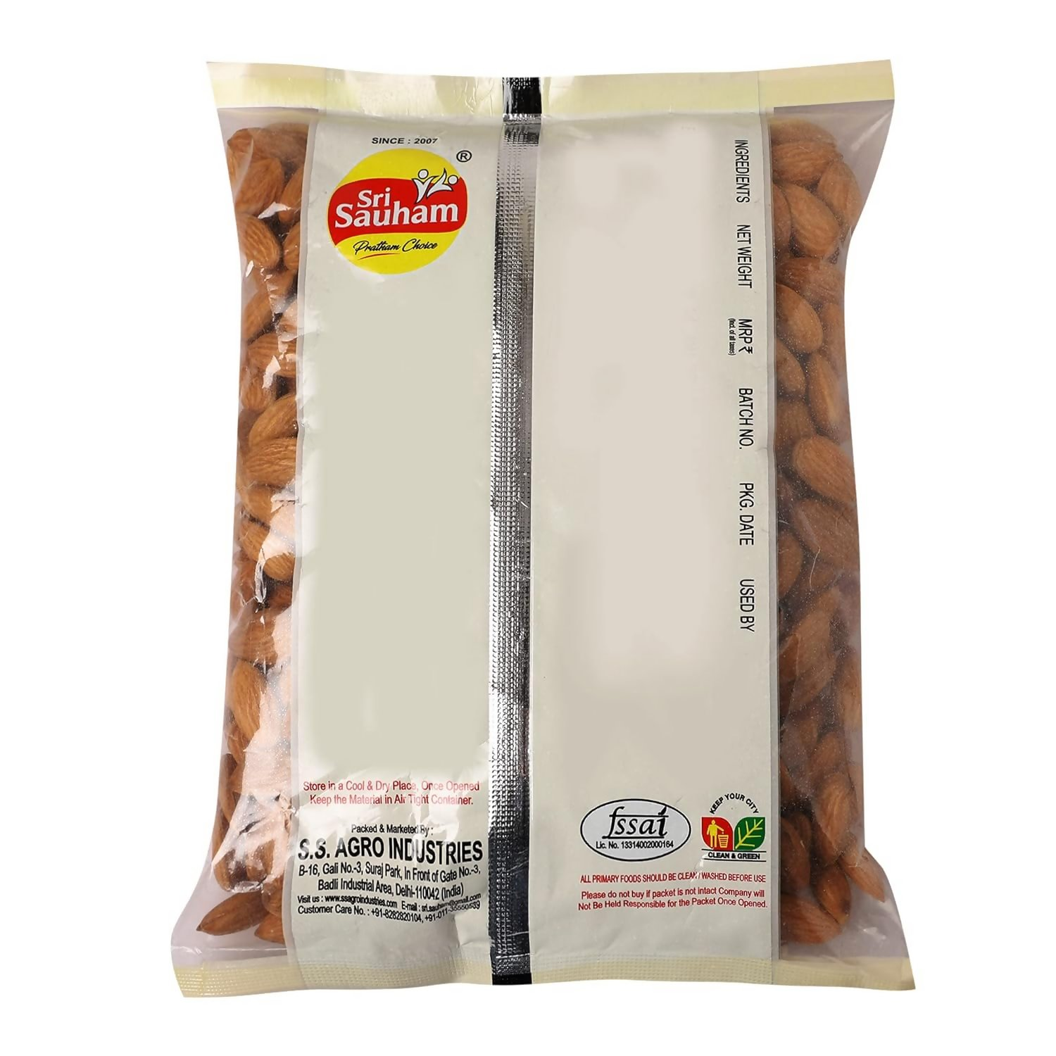 Sri Sauham Premium Fresh Almonds Badam Giri Dry Fruits Sri Sauham