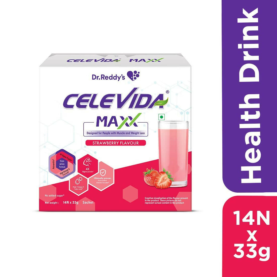 Celevida Maxx Nutrition Powder Sachets - Strawberry Flavor Acuraglobe