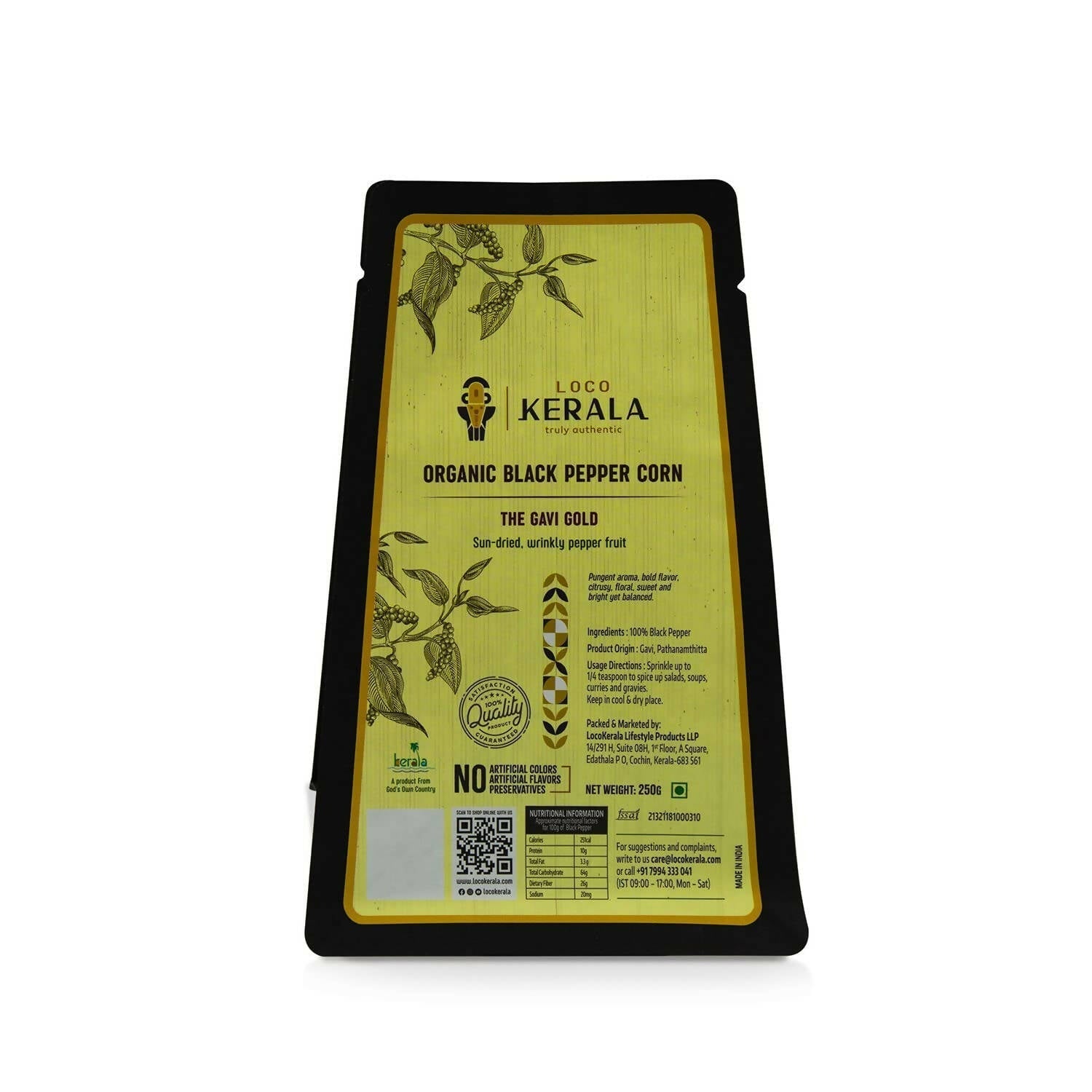 LocoKerala The Gavi Gold Organic Black Pepper Corn LocoKerala