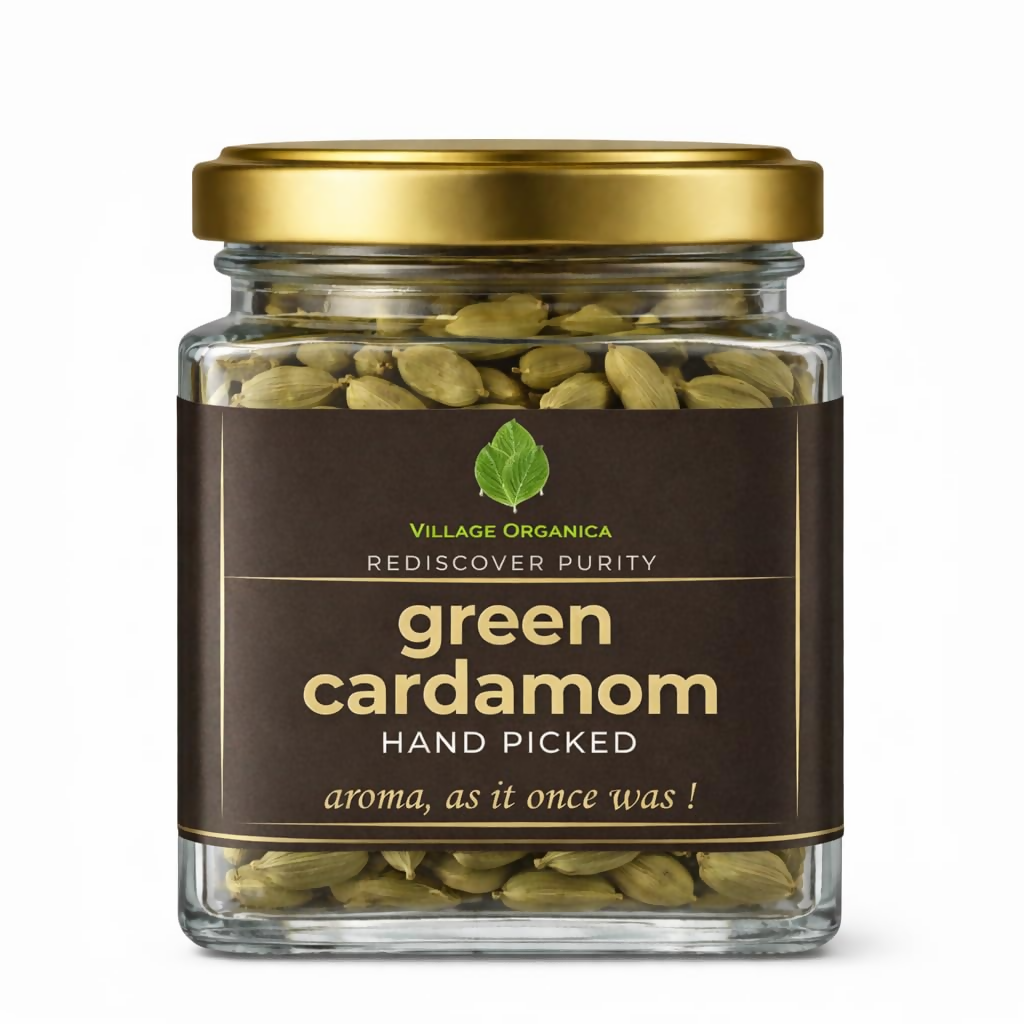Village-Organica Green Cardamom (Elaichi) Whole – Handpicked - Dista