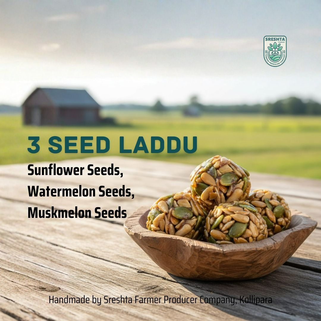 Sreshta Farms Healthy Seed Laddu – Muskmelon, Sunflower & Watermelon Blend Sreshta Farms