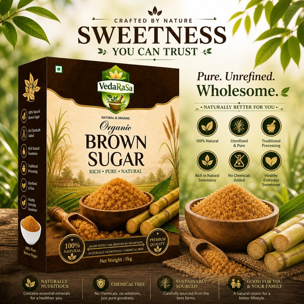 VedaRasa Natural Brown Sugar VedaRasa