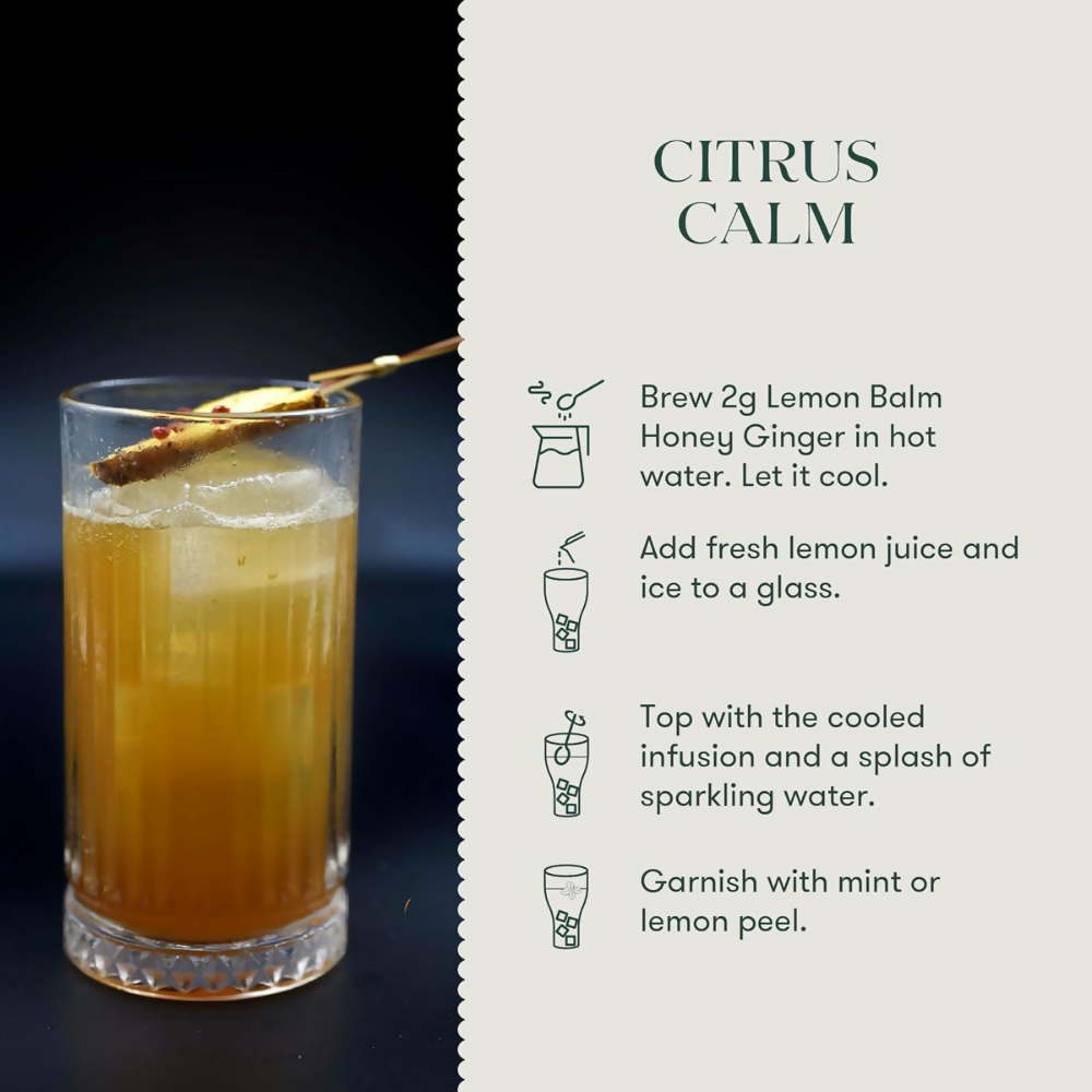 Luxmi Estates Lemon Balm Honey Ginger Herbal Infusion Luxmi Estates