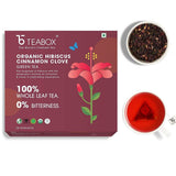 Teabox Organic Hibiscus Cinnamon Clove Green Tea Bags Teabox