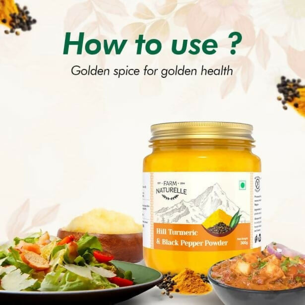 Farm Naturelle Mountain Turmeric Powder High Curcumin with Black Pepper Farm Naturelle