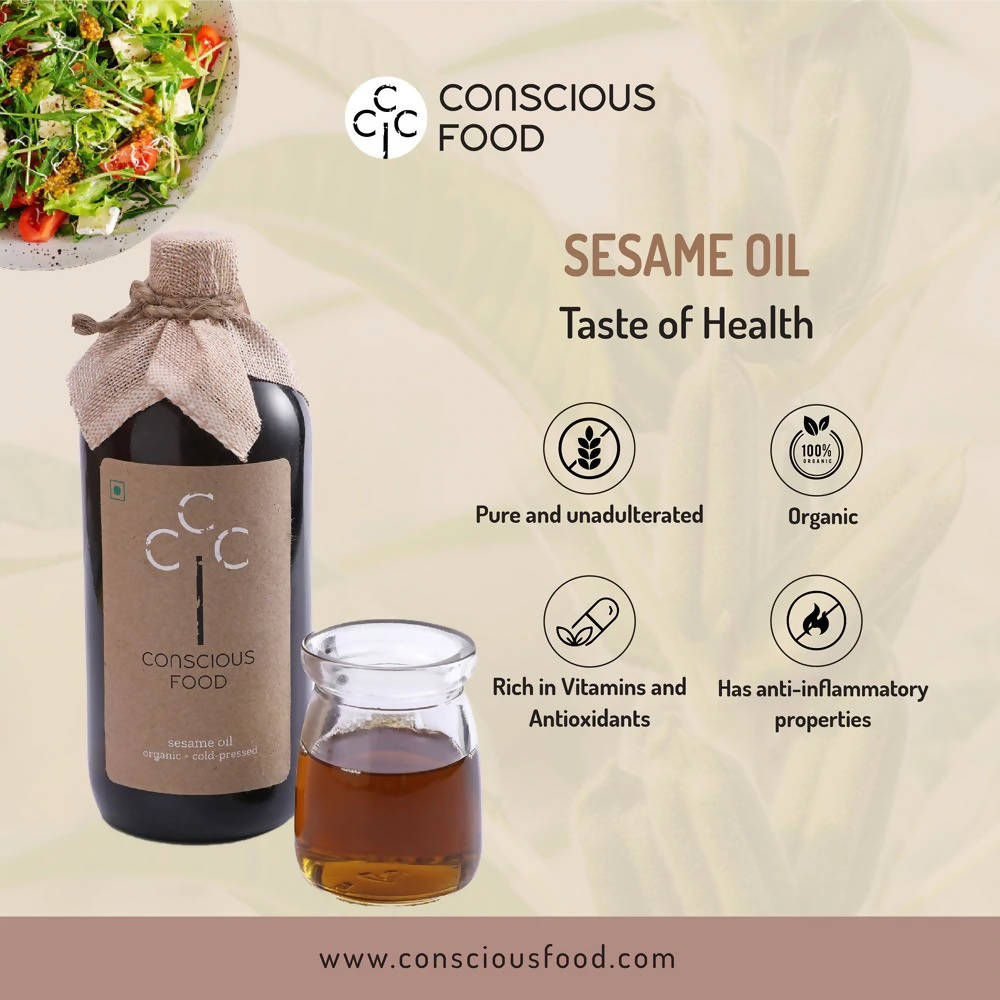 Conscious Food Organic Cold Pressed Sesame Oil Conscious Food