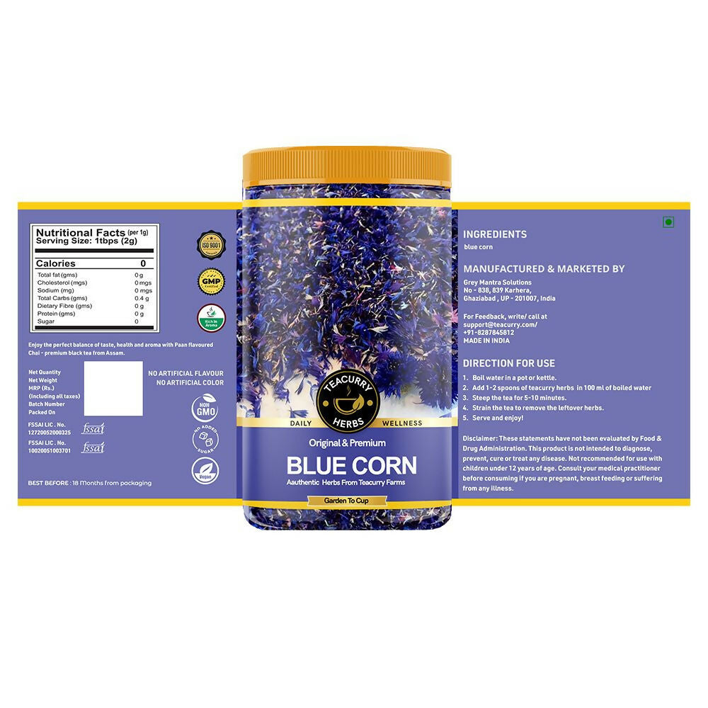 Teacurry Organic Blue Cornflower Petals Teacurry