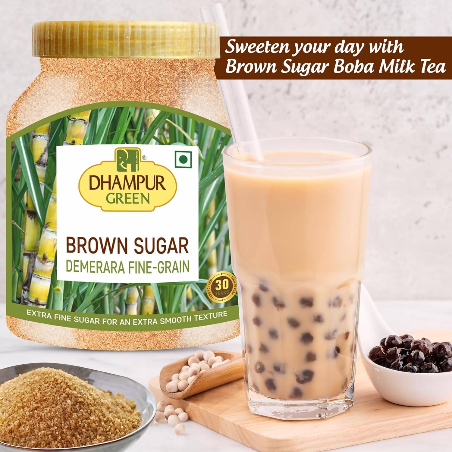 Dhampur Green Demerara Brown Sugar (Fine Grain) Dhampur Green