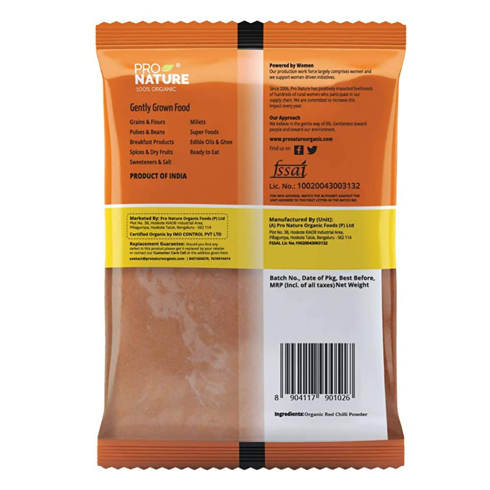 Pro Nature Organic Red Chilli Powder (Hot) Pro Nature