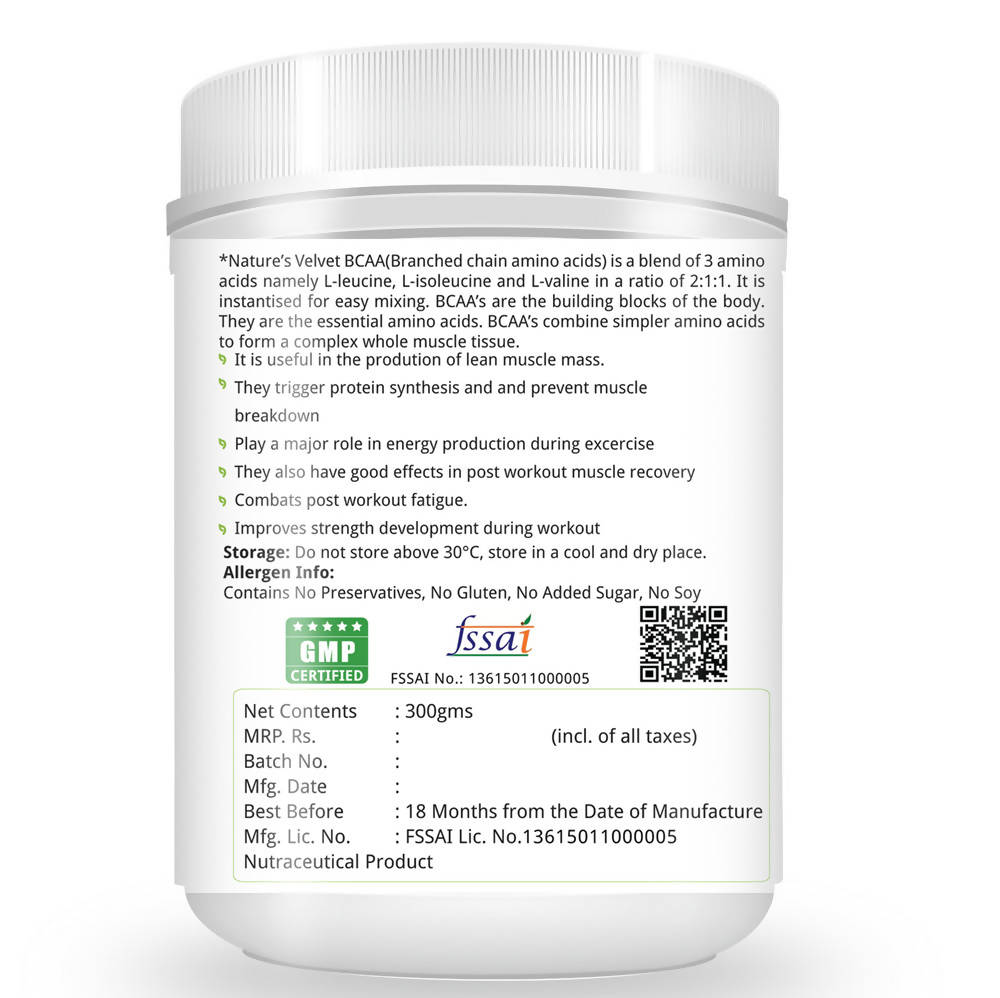 Nature's Velvet BCAA L-Leucine, L-Valine, L-Isoleucine Powder Nature's Velvet
