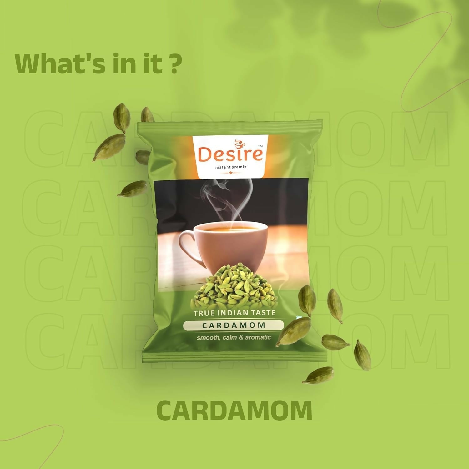 Desire Cardamom Instant Premix Tea Powder Desire
