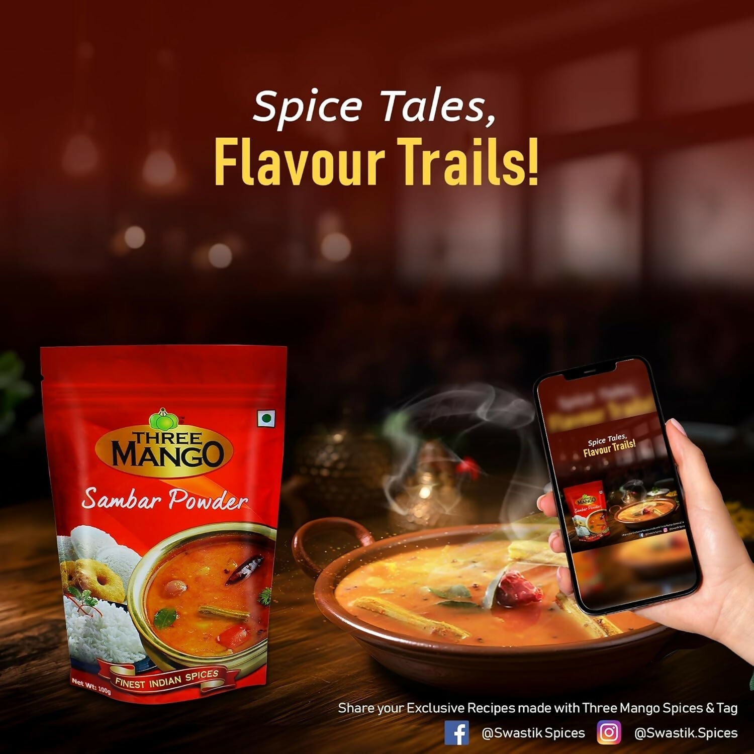 Three Mango Sambar Powder Three Mango