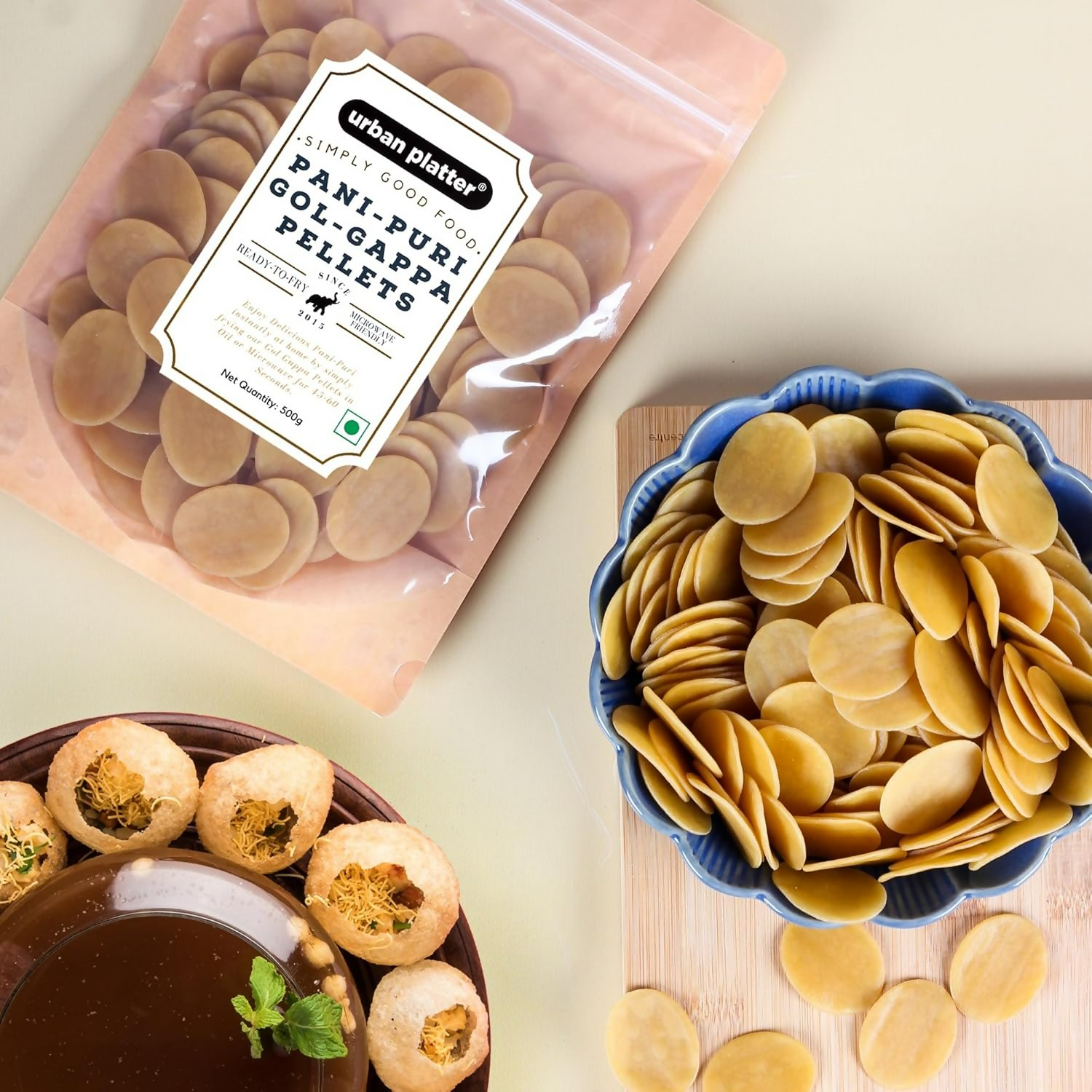 Urban Platter Pani Puri Golgappa Pellets Ready-To-Fry Or Microwave Urban Platter
