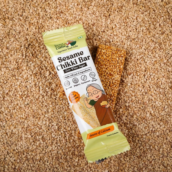 Sweet Karam Coffee White Sesame Chikki Bar (Zero White Sugar) Sweet Karam Coffee