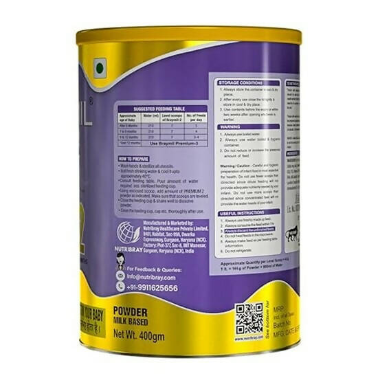 Braymil Premium 2 Follow Up Formula for 6-12 Months Powder Braymil