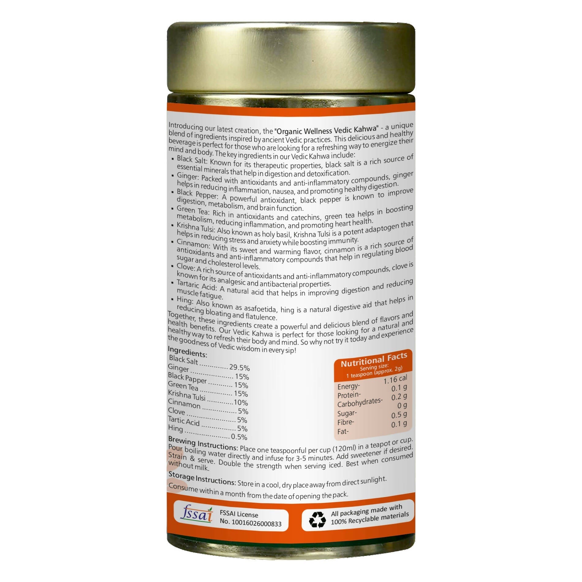 Organic Wellness Vedic Kahva Tea Organic Wellness