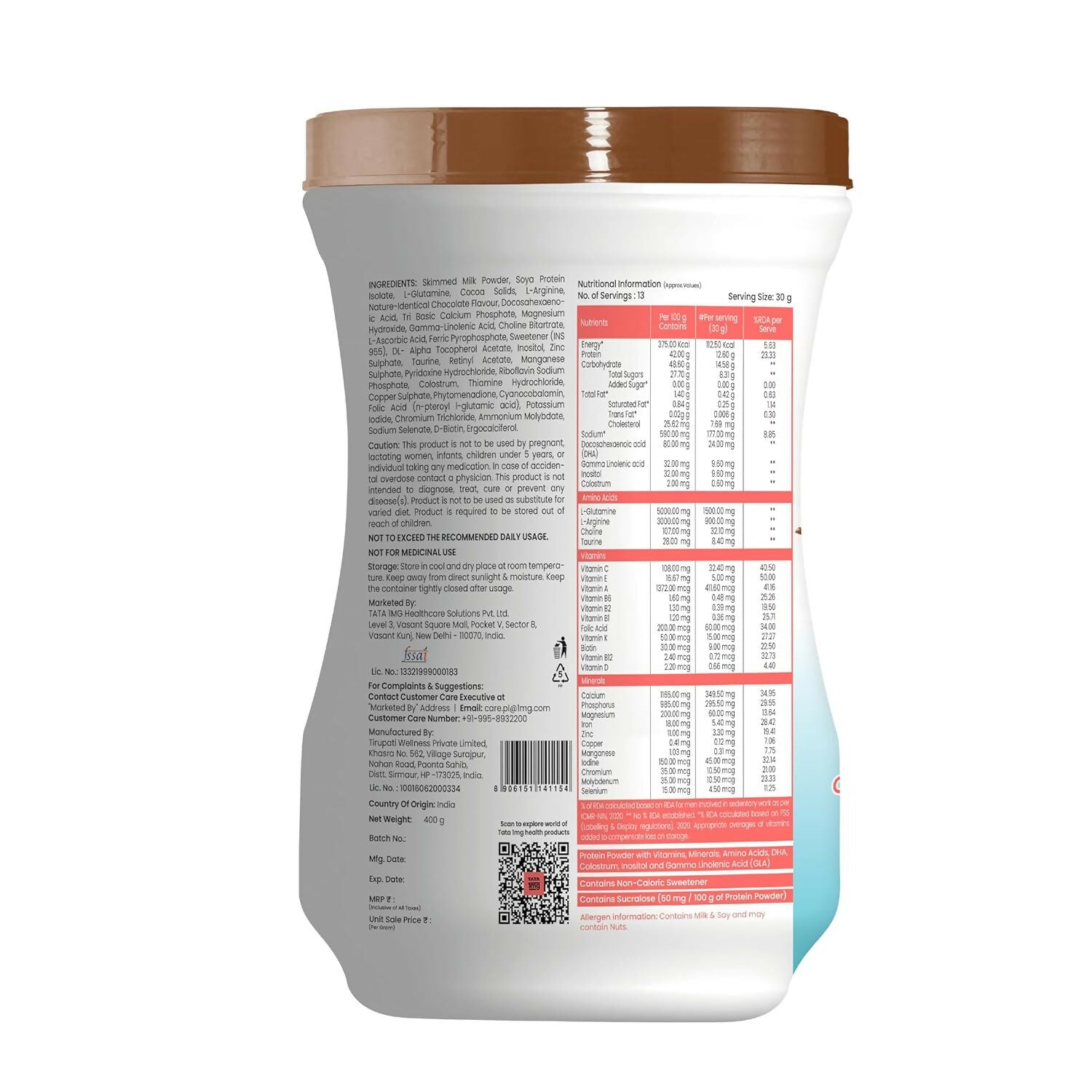 Tata 1mg Pro+ Soy Protein Supplement Powder(Chocolate Flavour) Tata 1mg